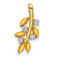 Load image into Gallery viewer, 14k Citrine and Diamond Leaves Pendant

