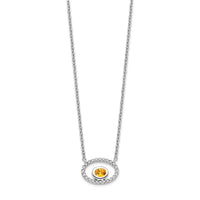 Load image into Gallery viewer, 14k White Gold Oval Citrine and Diamond 18in. Necklace
