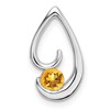 14k White Gold Citrine Chain Slide