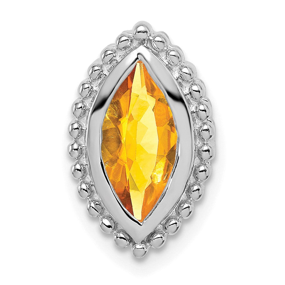 14k White Gold Marquise Citrine Chain Slide