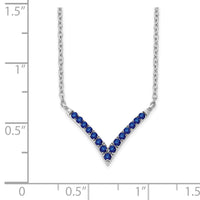 Load image into Gallery viewer, 14k White Gold Sapphire 18in. V-Necklace
