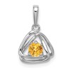 14k White Gold Citrine Triangle Pendant