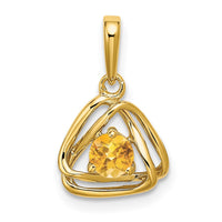 Load image into Gallery viewer, 14k Citrine Triangle Pendant
