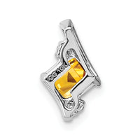 Load image into Gallery viewer, 10k White Gold Cushion Citrine and Diamond Chain Slide
