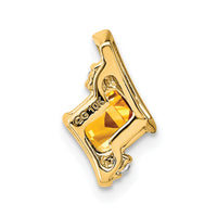 Load image into Gallery viewer, 10k Yellow Gold Cushion Citrine and Diamond Chain Slide
