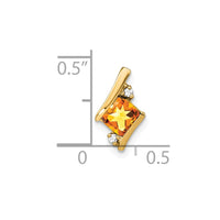 Load image into Gallery viewer, 10k Yellow Gold Cushion Citrine and Diamond Chain Slide
