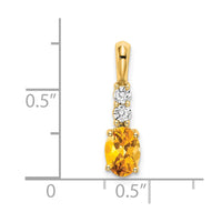 Load image into Gallery viewer, 14K Oval Citrine and Diamond Pendant
