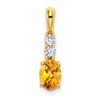 14K Oval Citrine and Diamond Pendant
