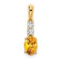 Load image into Gallery viewer, 14K Oval Citrine and Diamond Pendant
