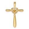 14k Citrine Cross w/Heart Chain Slide