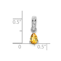 Load image into Gallery viewer, 10k White Gold Pear Citrine and Diamond Pendant

