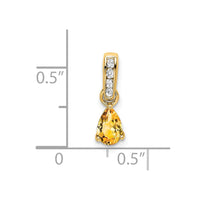 Load image into Gallery viewer, 14K Pear Citrine and Diamond Pendant
