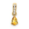 14K Pear Citrine and Diamond Pendant