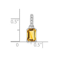 Load image into Gallery viewer, 10k White Gold Citrine and Diamond Pendant
