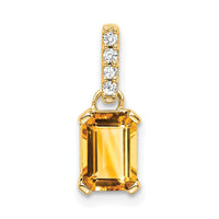 Load image into Gallery viewer, 10k Yellow Gold Citrine and Diamond Pendant
