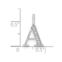 Load image into Gallery viewer, 14K White Gold Diamond Letter A Initial Pendant
