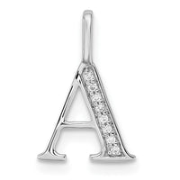 Load image into Gallery viewer, 14K White Gold Diamond Letter A Initial Pendant
