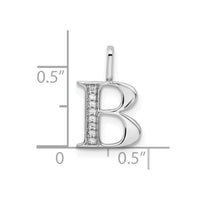 Load image into Gallery viewer, 14K White Gold Diamond Letter B Initial Pendant
