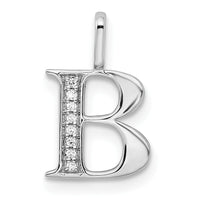 Load image into Gallery viewer, 14K White Gold Diamond Letter B Initial Pendant
