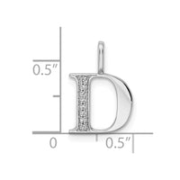 Load image into Gallery viewer, 14K White Gold Diamond Letter D Initial Pendant
