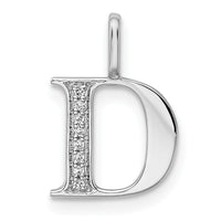 Load image into Gallery viewer, 14K White Gold Diamond Letter D Initial Pendant
