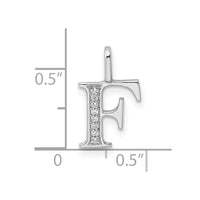 Load image into Gallery viewer, 14K White Gold Diamond Letter F Initial Pendant

