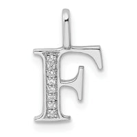 Load image into Gallery viewer, 14K White Gold Diamond Letter F Initial Pendant
