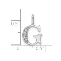 Load image into Gallery viewer, 14K White Gold Diamond Letter G Initial Pendant
