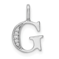 Load image into Gallery viewer, 14K White Gold Diamond Letter G Initial Pendant
