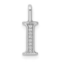 Load image into Gallery viewer, 14K White Gold Diamond Letter I Initial Pendant
