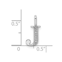 Load image into Gallery viewer, 14K White Gold Diamond Letter J Initial Pendant

