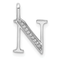 Load image into Gallery viewer, 14K White Gold Diamond Letter N Initial Pendant
