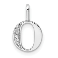 Load image into Gallery viewer, 14K White Gold Diamond Letter O Initial Pendant
