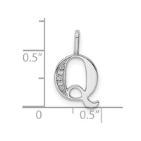 Load image into Gallery viewer, 14K White Gold Diamond Letter Q Initial Pendant
