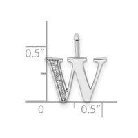 Load image into Gallery viewer, 14K White Gold Diamond Letter W Initial Pendant
