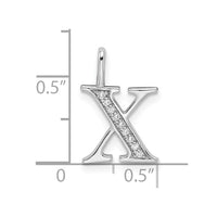 Load image into Gallery viewer, 14k White Gold Diamond Letter X Initial Pendant
