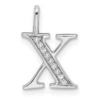 Load image into Gallery viewer, 14k White Gold Diamond Letter X Initial Pendant
