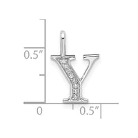 Load image into Gallery viewer, 14K White Gold Diamond Letter Y Initial Pendant
