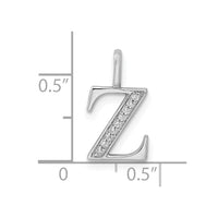 Load image into Gallery viewer, 14K White Gold Diamond Letter Z Initial Pendant
