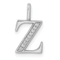 Load image into Gallery viewer, 14K White Gold Diamond Letter Z Initial Pendant
