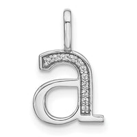 Load image into Gallery viewer, 14K White Gold Diamond Lower Case Letter A Initial Pendant
