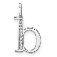 Load image into Gallery viewer, 14K White Gold Diamond Lower Case Letter B Initial Pendant
