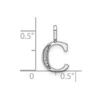 Load image into Gallery viewer, 14K White Gold Diamond Lower Case Letter C Initial Pendant
