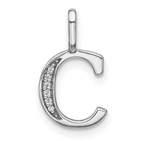 Load image into Gallery viewer, 14K White Gold Diamond Lower Case Letter C Initial Pendant
