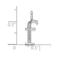 Load image into Gallery viewer, 14K White Gold Diamond Lower Case Letter F Initial Pendant

