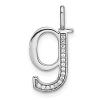 Load image into Gallery viewer, 14K White Gold Diamond Lower Case Letter G Initial Pendant
