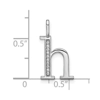 Load image into Gallery viewer, 14K White Gold Diamond Lower Case Letter H Initial Pendant
