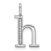 Load image into Gallery viewer, 14K White Gold Diamond Lower Case Letter H Initial Pendant
