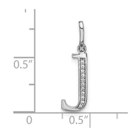 Load image into Gallery viewer, 14K White Gold Diamond Lower Case Letter J Initial Pendant

