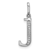 Load image into Gallery viewer, 14K White Gold Diamond Lower Case Letter J Initial Pendant

